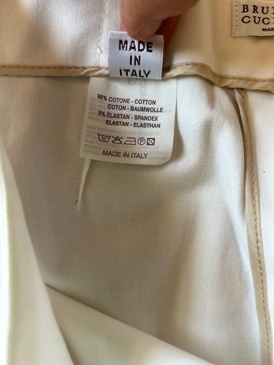 Brunello Cucinelli stretch-cotton white capri trousers size US 10 made in Italy - Picture 9 of 16